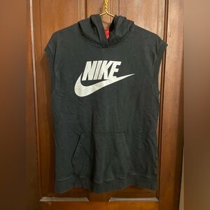 Nike men's large black sleeveless hoodie